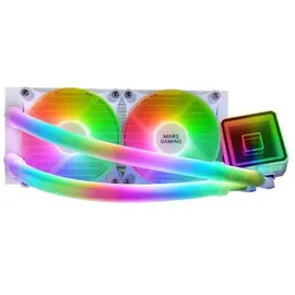 Mars Gaming ML-ULTRA240 Weiß, Flüssig-CPU-Kühlung, TDP 500W, Infinity Mirror, 2 Silent FDB ARGB Lüfter, ARGB Rohre, Universal Multisocket