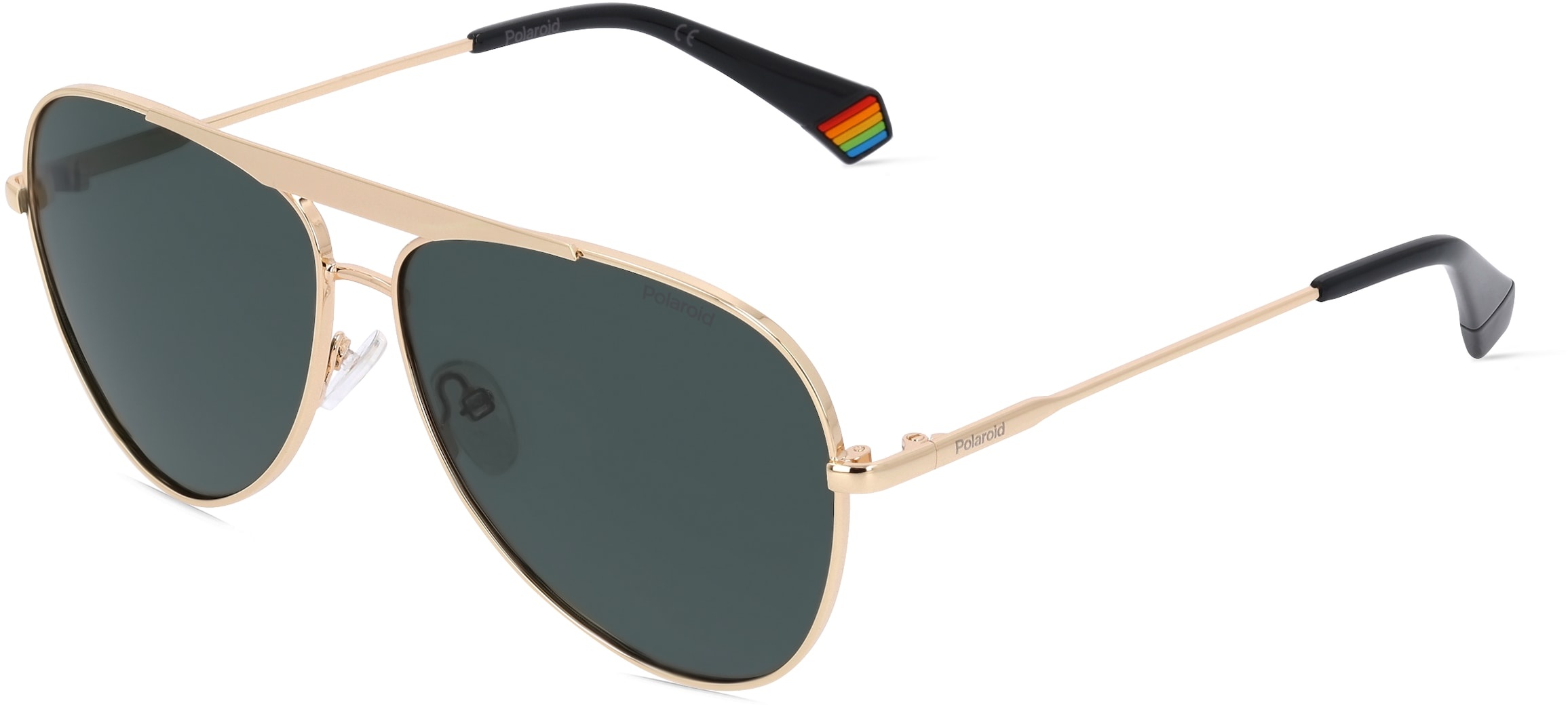 Polaroid PLD 6200/S/X Herren-Sonnenbrille Vollrand Pilot Metall-Gestell, gold