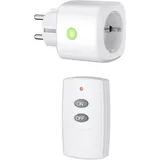 HBN 1X Funksteckdosen mit 1 Fernbedienung, 16A/3.680W Funksteckdosen Set für Innen Weihnachtsdeko, Haushaltsgeräte, Reichweite 30m, Weiß