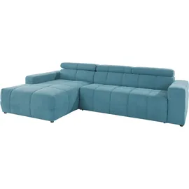 DOMO collection Ecksofa DOMO COLLECTION "Brandon große Ausführung B/T/H: 289/177/80 cm, auch in Leder und Cord", blau (türkis), B:289cm H:80cm T:175cm, Luxus-Microfaser in Antikleder-Optik (100% Polyester);Luxus-Microfaser (100% Polyester);Kunstleder SOFTLUX, Sofas,