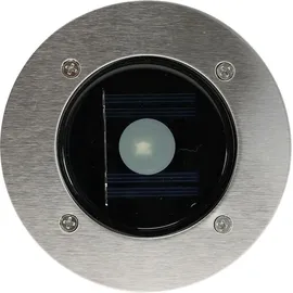 ChiliTec Bodeneinbaustrahler Edelstahl Ø 12 x 4 cm Solar inkl. Dämmerungssensor Weiß