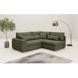 Mr. Couch Ecksofa MR. COUCH "Hilla L-Form", grün, B:227cm H:68cm T:190cm, Novaclean Avanti (100% Polyester), Sofas, Ecksofa, Mit Federkern, wahlweise mit Bettfunktion und Taschenfederkern