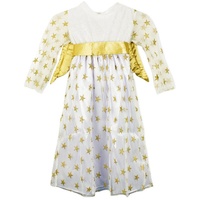 Das Kostümland Engel-Kostüm Sternen Engel Kinderkostüm - Kleid und Engelsflügel - Weiß Gold weiß 104