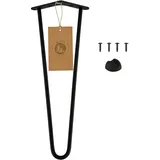 MORIA DESIGN 1 Stück Hairpin Leg 41 cm Schwarz - Höhenverstellbares Metall Tischbein im Industrial Stil für Tisch und Möbel