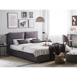 Beliani Doppelbett 160 x 200 cm Grau