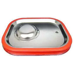 AcMax GN 1/4 Deckel Gastronormbehälter Silikon Abdeckung GN-Behälter Edelstahl