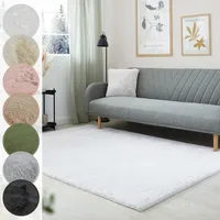 LUXOR LIVING Fellteppich LUXOR LIVING "Novara", weiß (altweiß), B:80cm H:30mm L:150cm, Kunstfaser, Teppiche, Fellteppich, Kunstfell, Kaninchenfell-Haptik, besonders weicher Hochflor