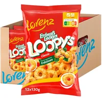 Lorenz Snack World ErdnußLocken Loopys, 12er Pack (12 x 130 g)