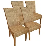 Amagohome Rattanstuhl Esszimmer Stühle 4 Stück Rattanstühle Wintergarten Esstisch Stühle Kor