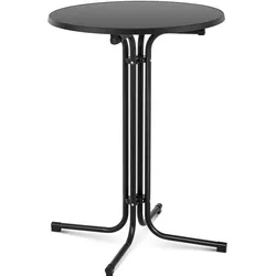 Royal Catering Stehtisch - Ø 80 cm - klappbar - schwarz -