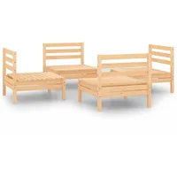 vidaXL 4-tlg. Garten-Lounge-Set Massivholz Kiefer