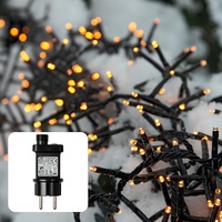 hellum Led Lichterkette außen Cluster I 7,38m 370 LED Cluster Lichterkette warmweiß mit Timer I Strombetrieben Lichterkette indoor & outdoor I Weihnachtsbaumbeleuchtung mit Kabel 530179