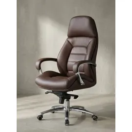 KADIMA DESIGN Chefsessel Echtleder Braun