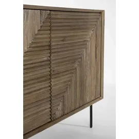 BIZZOTTO Sideboard Stanwood 200 x 85 x 45 cm Beige / Schwarz