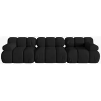 Micadoni Sofa Bellis, modular 3-Sitzer schwarz