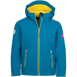 Kinder Softshelljacke Trollfjord Atlantisblau/Gingergelb Gr. 164 - 14 Jahre