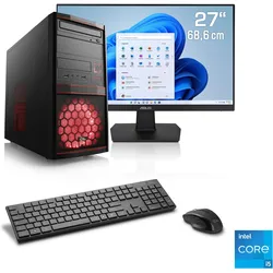 CSL PC-Komplettsystem "Speed V25127", F (A-G), rot, 16 GB RAM 1000 GB SSD, Computer-Komplettsysteme
