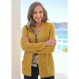 GOLDNER Offener Cardigan mit Taschen Gelb S