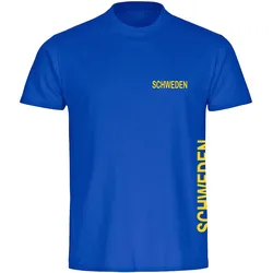 multifanshop Kinder T-Shirt - Schweden - Brust & Seite - Druck gelb - Kind