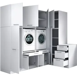 laundreezy Mehrzweckschrank-Set 253 x 238 x 68 cm Weiß