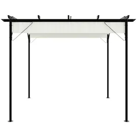 vidaXL Pergola mit Versenkbarem Dach 3 x 3 m cremeweiß