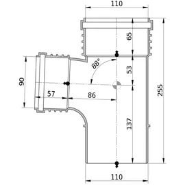 Buderus Einfachabzweiger 87,5 Grad IR DN110xDN90