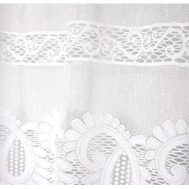 HOME WOHNIDEEN "LEONORA", weiß, B:150cm H:30cm, Wirkware, Polyester, Gardinen, Gardine, Kurzstore Jacquard, Scheibengardine