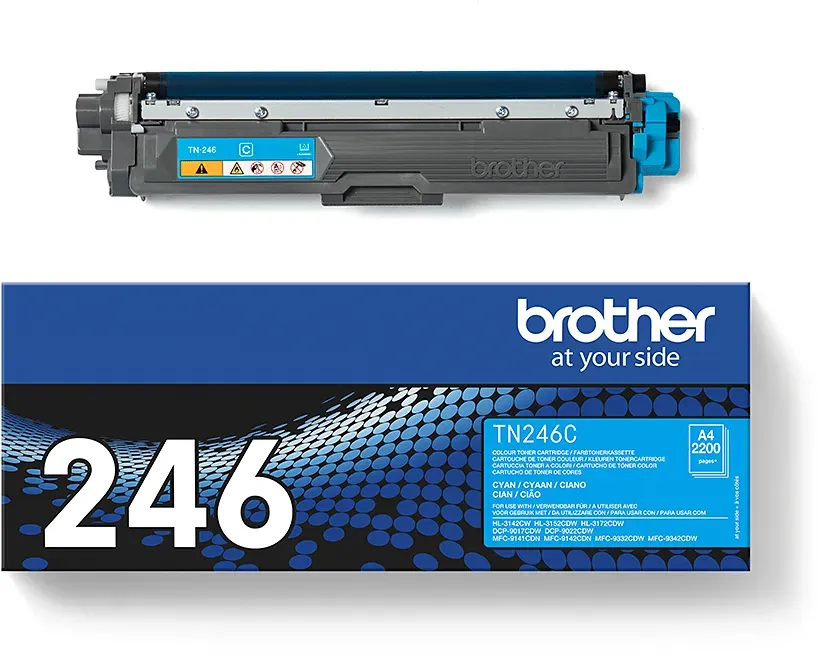 Brother TN-246C Tonerkartusche Cyan für 2.200 Seiten Kompatibilität: HL-3142CW // HL-3152CDW // HL-3172CDW // DCP-9017CDW // DCP-9022CDW // MFC-9142CD