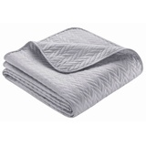 Ibena Nancy Tagesdecke 220x250 cm - grau leichte Decke mit Zopfmuster, OEKO-TEX® zertifiziert, Tagesdecken Gr. B/L: 220 x 250 cm