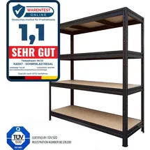 Mammut Weitspannregal Schwarz - Gesamtlast 1500 kg - 177 x 160 x 60 cm