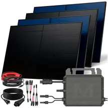 sunniva Balkonkraftwerk Full Black Bifazial 2000 W inkl. 2,24 kWh Speicher + 4 x 500 W N-Typ Glas-Glas Bifacial Module