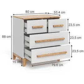 VitaliSpa Malia 80 x 88 cm Weiß/Artisan