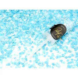 Mini Konfetti Kanone Push Pop hellblau
