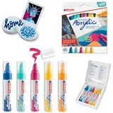 edding 5000 Acrylmarker breit 5er-Set sortiert abstrakt