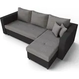 VitaliSpa Ecksofa Webstoff schwarz/grau