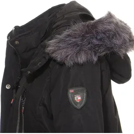 Geographical Norway Damen Jacke Winterparka Coracle/Coraly XL-Fellkapuze Black S