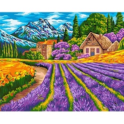 Malen nach Zahlen auf Leinwand "Lavendelfeld", 40 x 50 cm