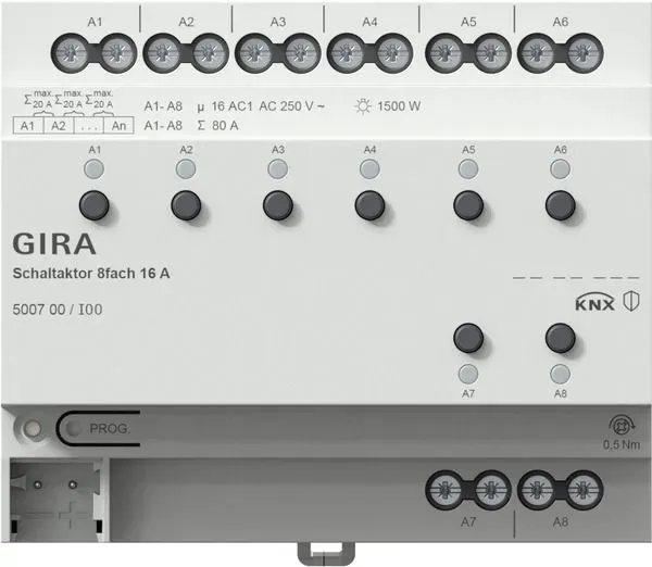 Gira 500700 Schaltaktor 8-fach 16 A für KNX