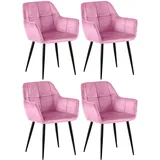 CLP 4er Set Esszimmerstühle Emia rosa