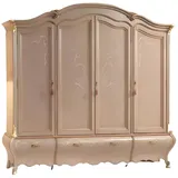 JVmoebel Kleiderschrank Großer Klassischer Viertüriger Kleiderschrank Luxus Massivholz Möbel (1-St., Kleiderschrank) Made in Europa beige