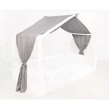 tiSsi tiSsi® Baldachin Musselin für Hausbetten 90x200 cm grau | Gr.: onesize