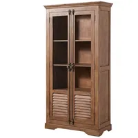 MASSIVMOEBEL24.DE Vitrine Mango 97x45x190 beige geölt TOULOUSE #01 -
