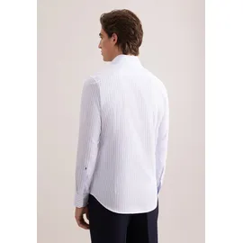 Seidensticker Businesshemd "Schwarze Rose", Herren, Gr. S (38), normale Ärmellängen, blau, 100% Baumwolle, gestreift, slim fit, 2-Knopf-Manschette, Hemden, Slim 1/1 Kentkragen Gestreift