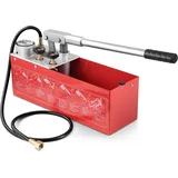 Vevor Abdrückpumpe, max. 25 Bar, manuelles hydraulisches Wasserdruckprüfer-Set mit Doppelventil und Manometer, 10-L-Wassertank, 1,4-m-Schlauch mit 1/2-zoll-außengewindeanschluss für Rohrleitungen