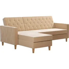 CosmoLiving by Cosmopolitan Ecksofa »Liberty, L-Form,« mit Schlafffunktion, Recamiere beidseitig montierbar, Sitzhöhe 43 cm