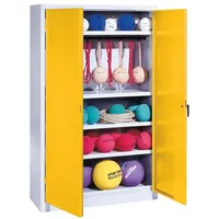 C+P Sportgeräteschrank mit Vollblech-Flügeltüren (Typ 2), HxBxT 195x120x50 cm,