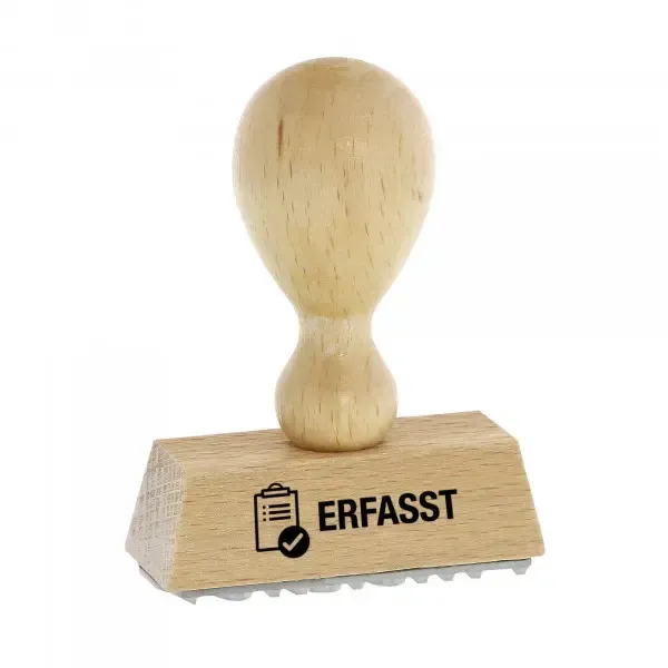 Holzstempel ERFASST (50 x 9 mm) Textstempel