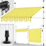 tillvex Klemmmarkise tillvex Balkonmarkise Markise Klemmmarkise Sonnenmarkise Handkurbel gelb 400 cm