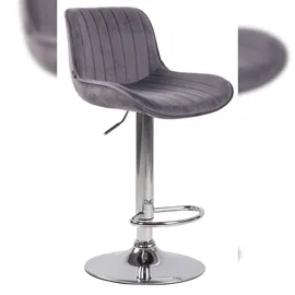 CLP Barhocker Lentini Samt I Thekenhocker Höhenverstellbar I Barstuhl Mit Fußstütze I 360° Drehbar I Tresenhocker Mit Trompetenfuß