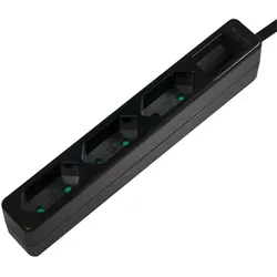 LogiLink Steckdosenleiste 3-fach mit 3x Eurobuchse, schmal, 1,5m, Schwarz